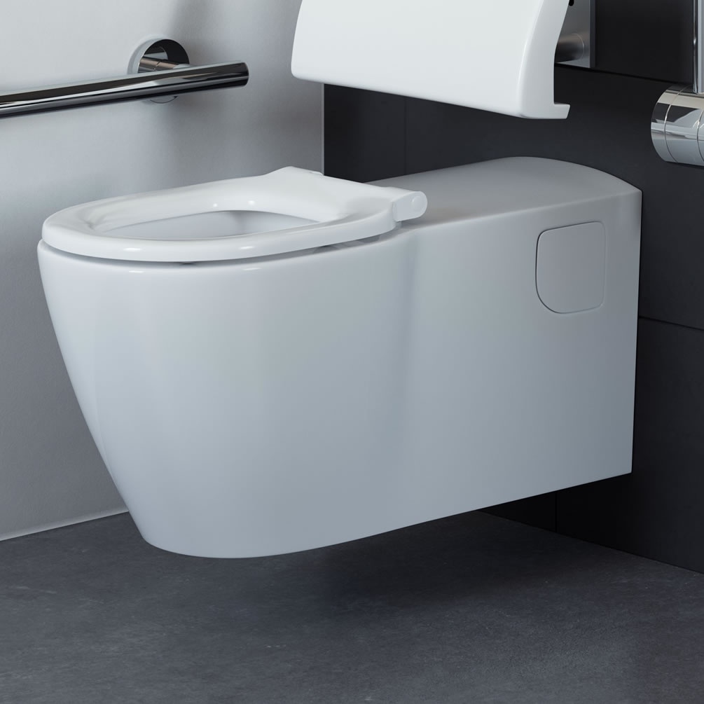 Lifestyle image of Ideal Standard Concept Freedom Elongated Comfort Height Wall-Hung Toilet